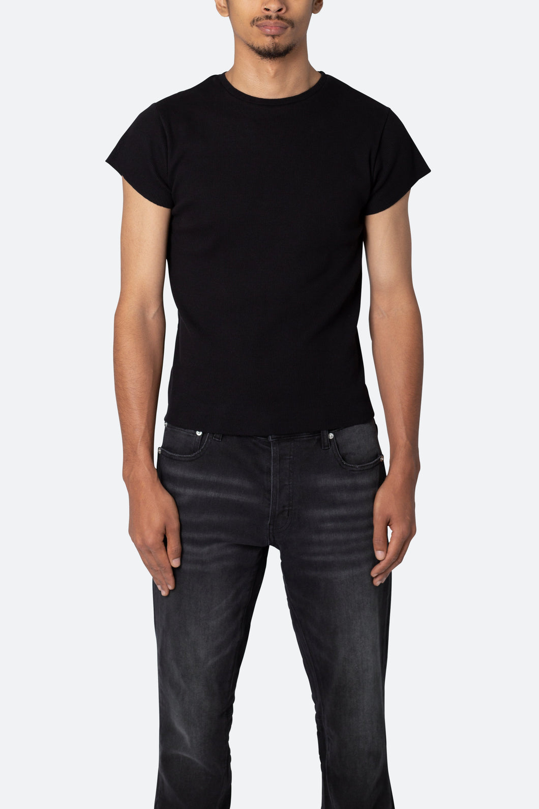 Fitted Rib Tee - Black